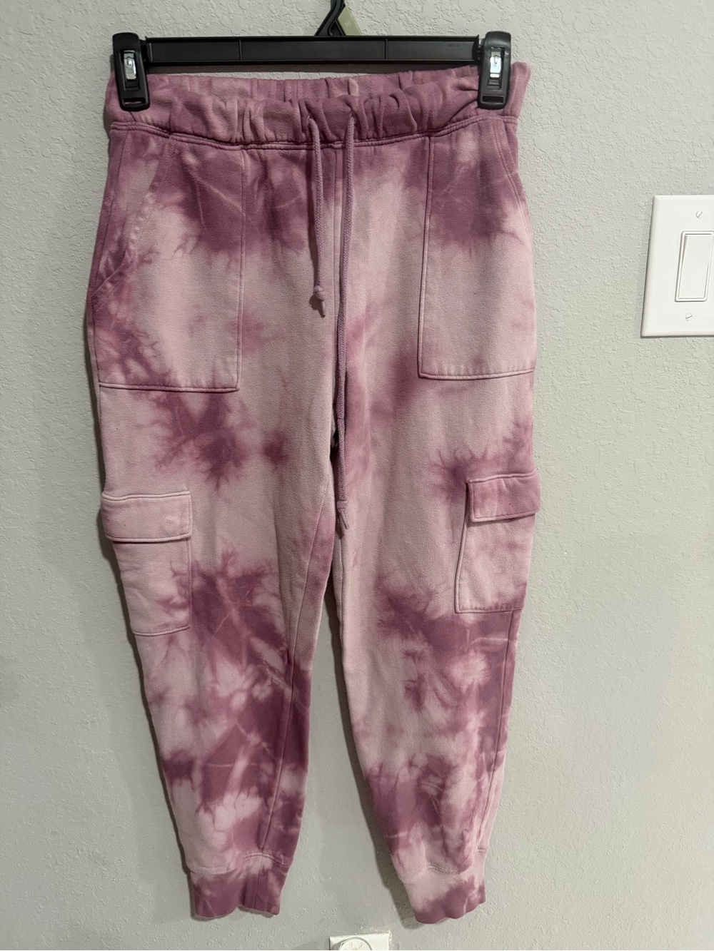 PINK Victoria's Secret Mauve Tie-Dye Cargo Joggers